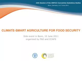 Climate-smart agriculture for food security