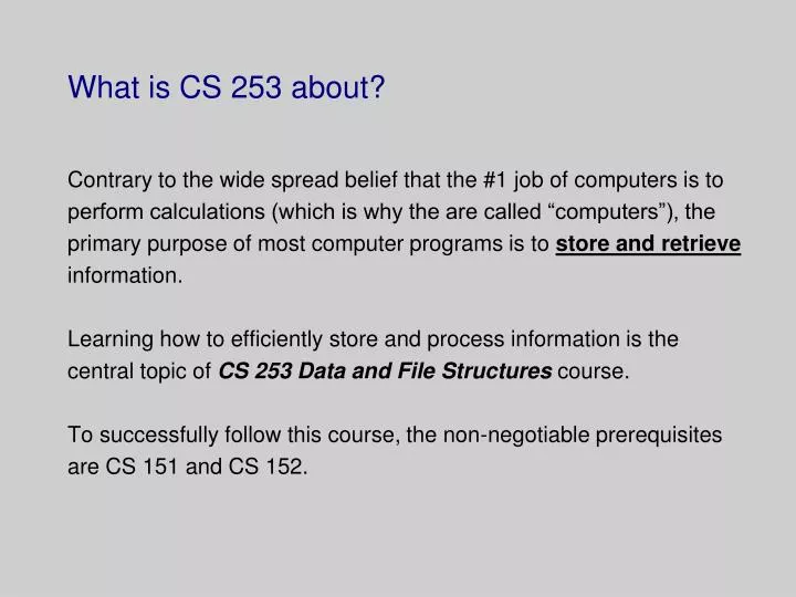 what is cs 253 about