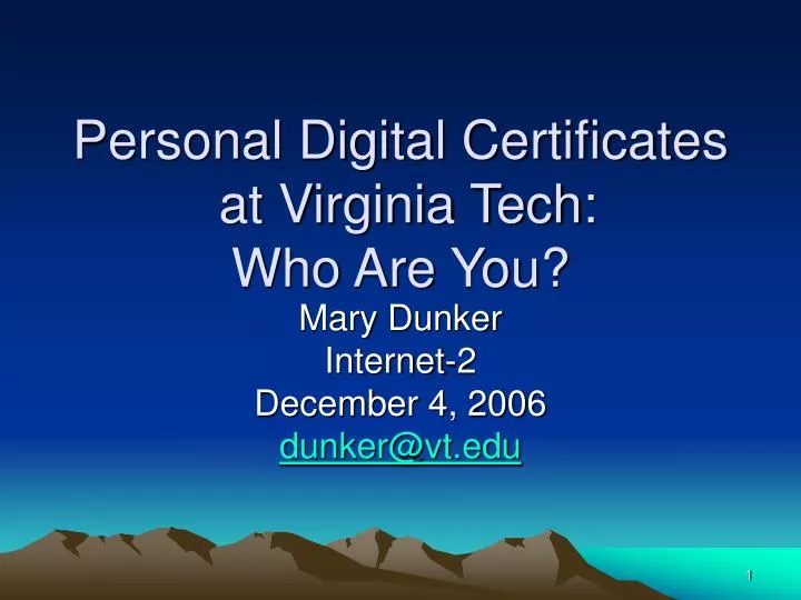 personal digital certificates at virginia tech who are you