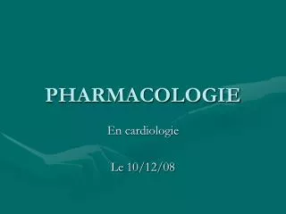 pharmacologie