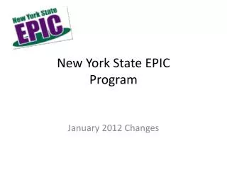 New York State EPIC Program