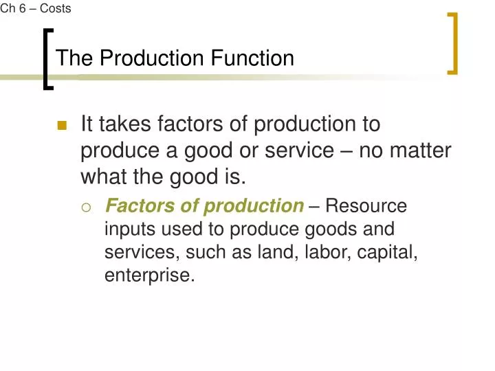 the production function