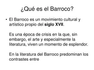¿ Qu é es el Barroco?