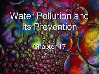 Water Pollution and Its Prevention
