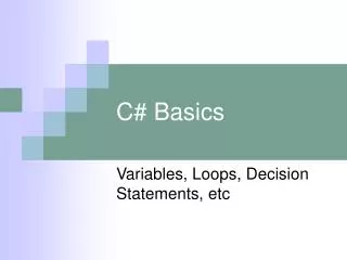 C# Basics
