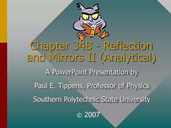chapter 34b reflection and mirrors ii analytical