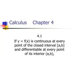 Calculus Chapter 4