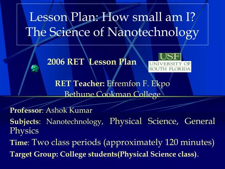 lesson plan how small am i the science of nanotechnology