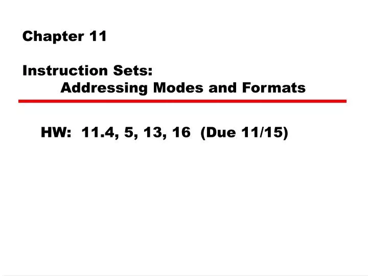 chapter 11 instruction sets addressing modes and formats