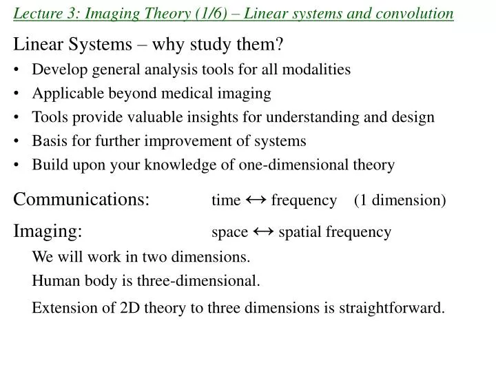 lecture 3 imaging theory 1 6 linear systems and convolution