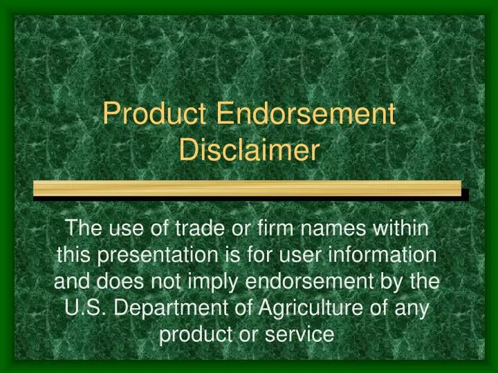 product endorsement disclaimer