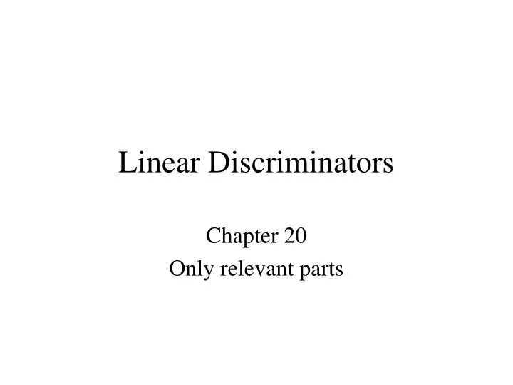 linear discriminators