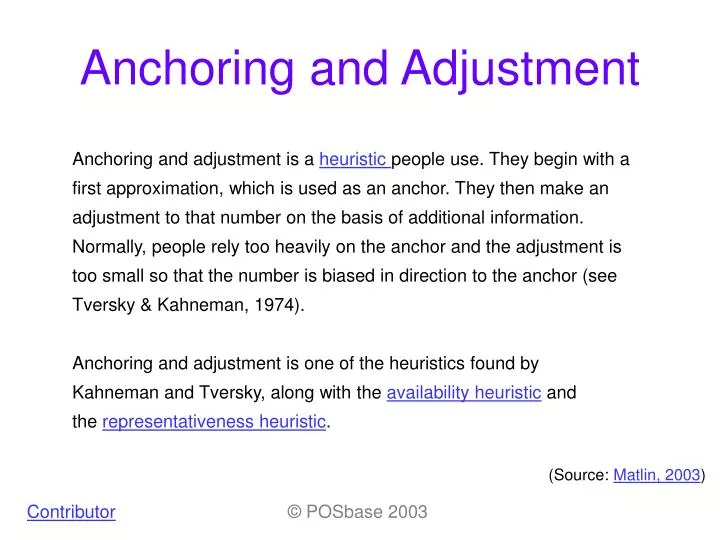 anchoring and adjustment