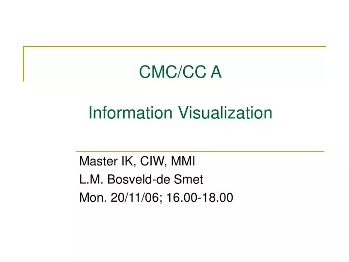 cmc cc a information visualization