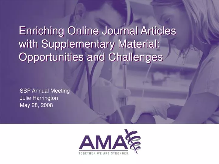 enriching online journal articles with supplementary material opportunities and challenges
