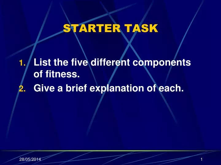 starter task