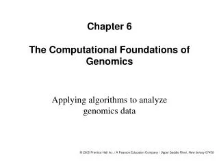 Chapter 6 The Computational Foundations of Genomics