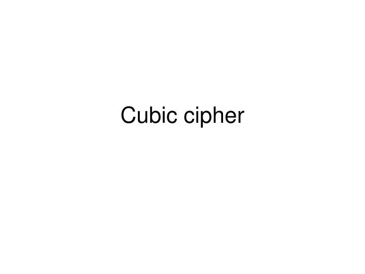 cubic cipher