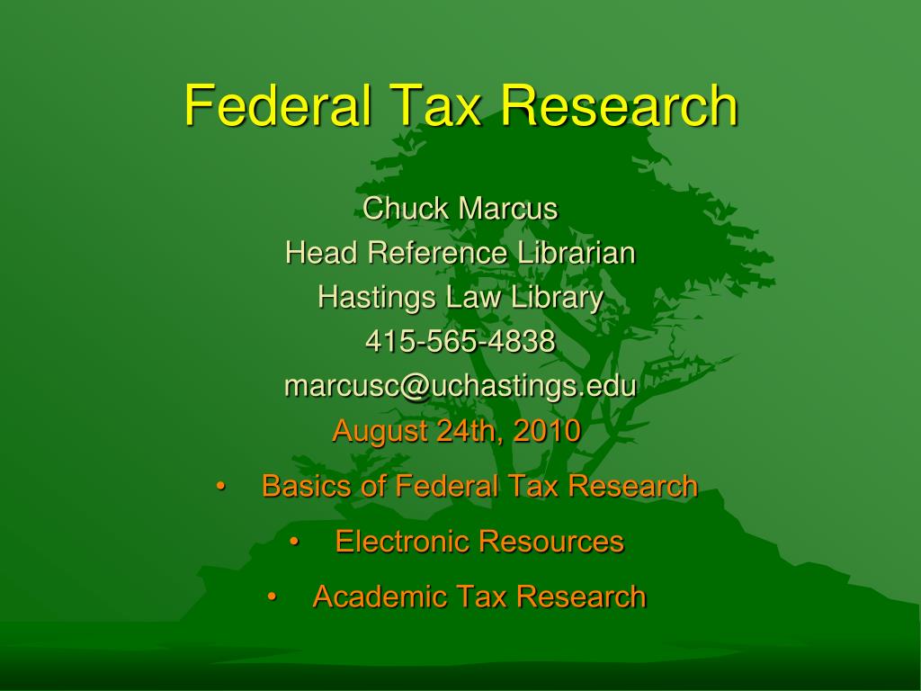 PPT - Federal Tax Research PowerPoint Presentation, free download - ID ...