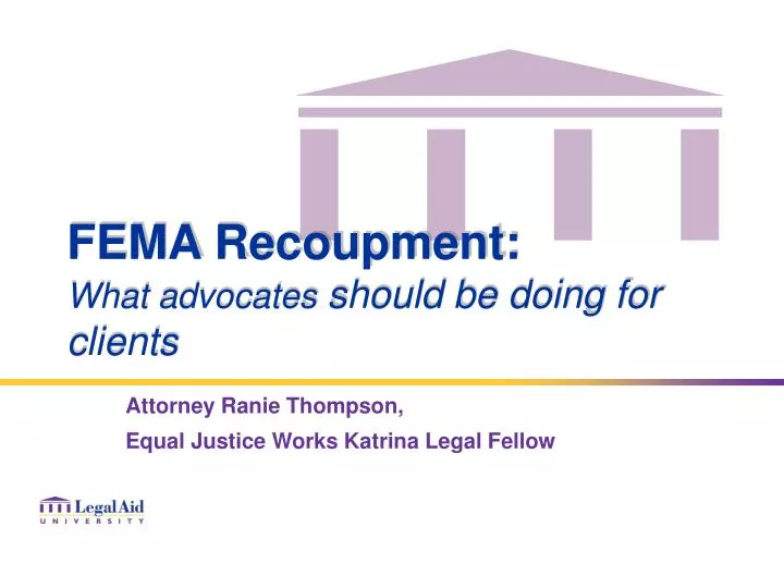 fema recoupment what advocates should be doing for clients