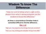 Wisdom To know The Difference - slide 1
