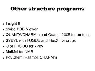 Other structure programs