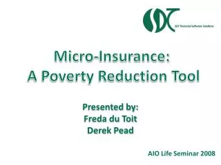 Micro-Insurance: A Poverty Reduction Tool