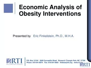 Economic Analysis of Obesity Interventions