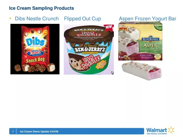 ice cream sampling products