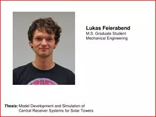 Lukas Feierabend M.S. Graduate Student Mechanical Engineering