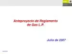 Anteproyecto de Reglamento de Gas L.P.