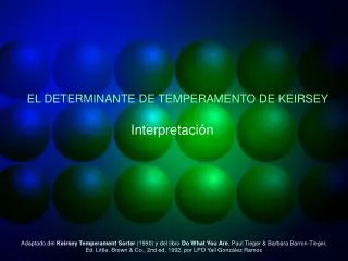 EL DETERMINANTE DE TEMPERAMENTO DE KEIRSEY