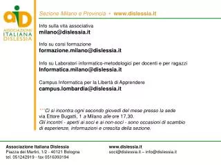 Sezione Milano e Provincia • www.dislessia.it