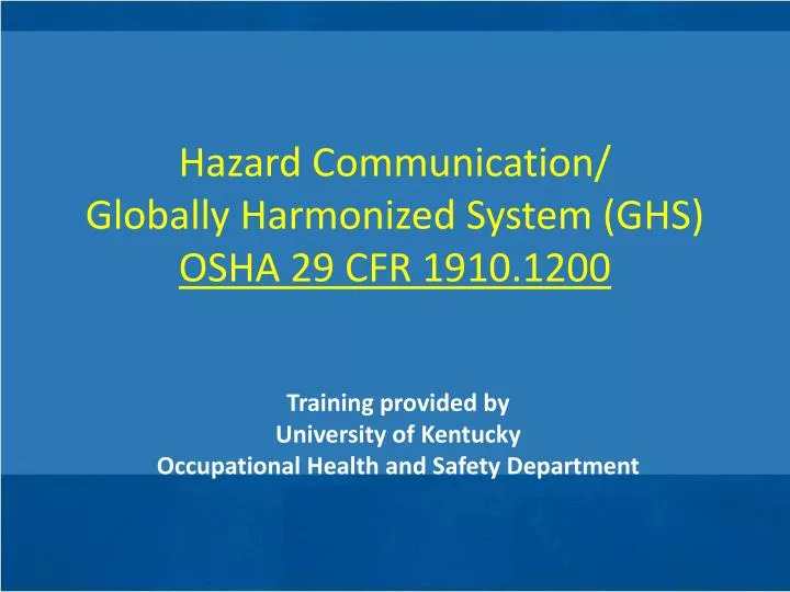 hazard communication globally harmonized system ghs osha 29 cfr 1910 1200