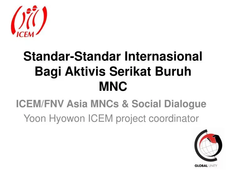 standar standar internasional bagi aktivis serikat buruh mnc