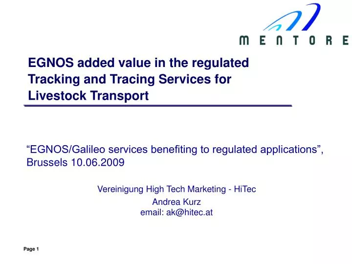 egnos added value in the regulated tracking and tracing services for livestock transport