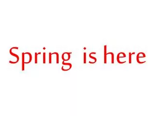 spring is here