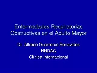 Enfermedades Respiratorias Obstructivas en el Adulto Mayor