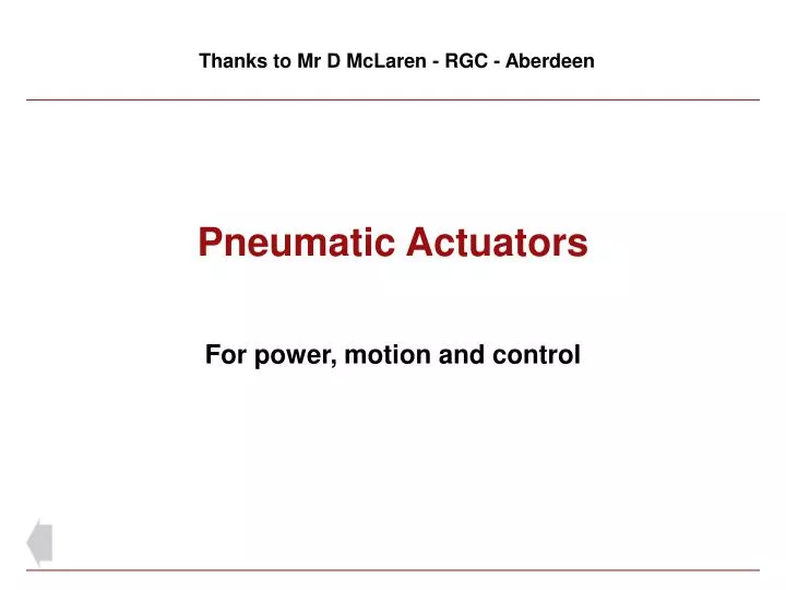 pneumatic actuators