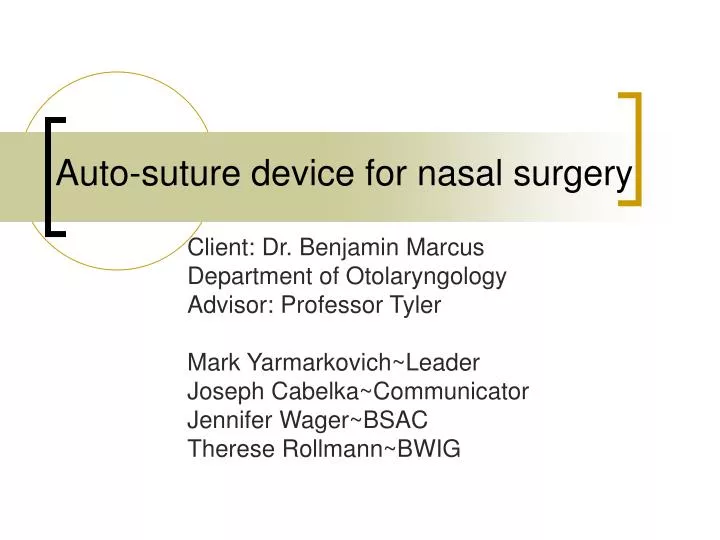 auto suture device for nasal surgery