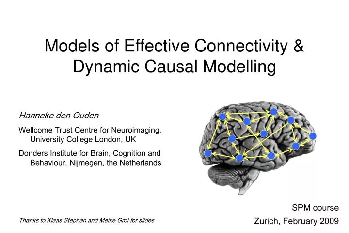 models of effective connectivity dynamic causal modelling