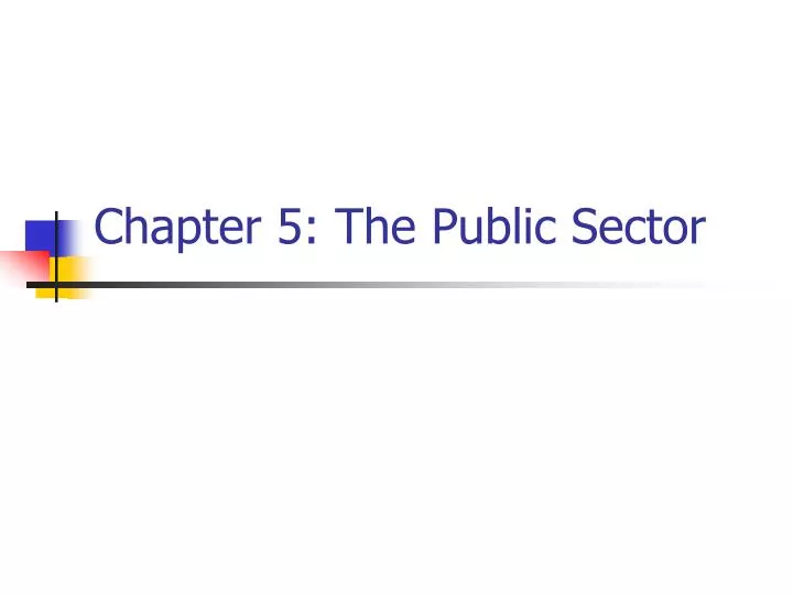 chapter 5 the public sector