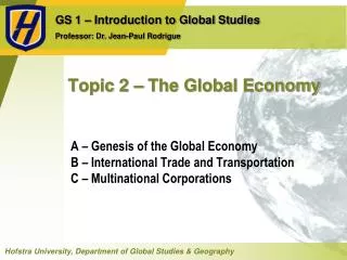 Topic 2 – The Global Economy