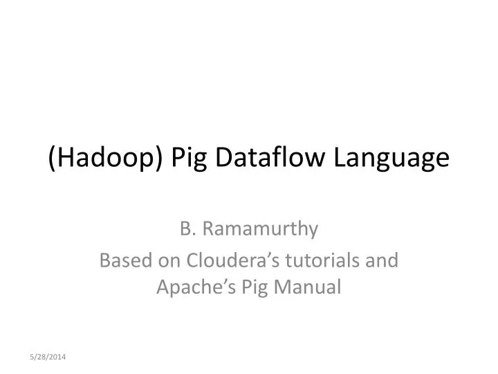 hadoop pig dataflow language