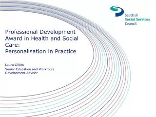 Professional Development Award in Health and Social Care: Personalisation in Practice