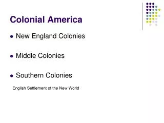 Colonial America