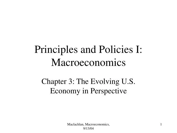 principles and policies i macroeconomics