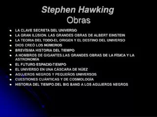 stephen hawking obras