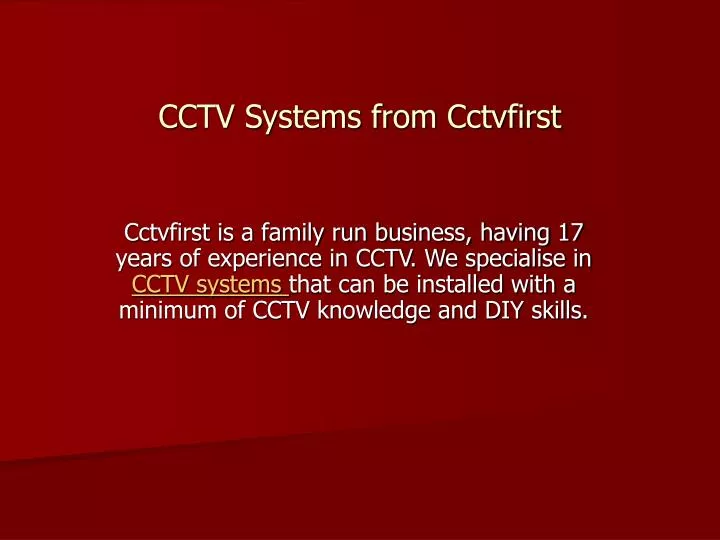 cctv systems from cctvfirst