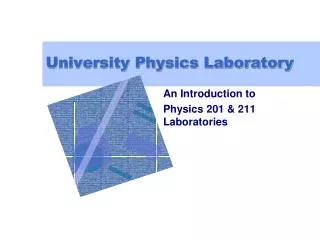 University Physics Laboratory